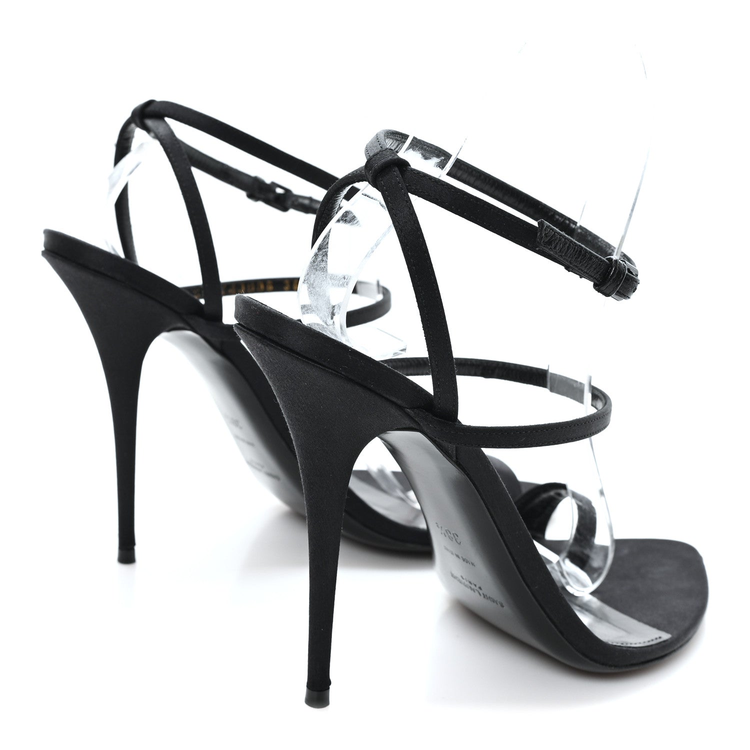 Crepe Satin Dive 110 Mule Sandals 38 Black