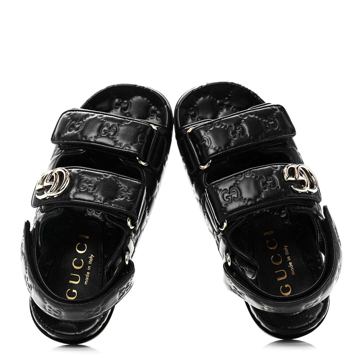 Guccissima GG Embossed Womens Sandals 35 Black