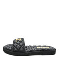 Lambskin Quilted Textured CC Mules Sandals 39 Black