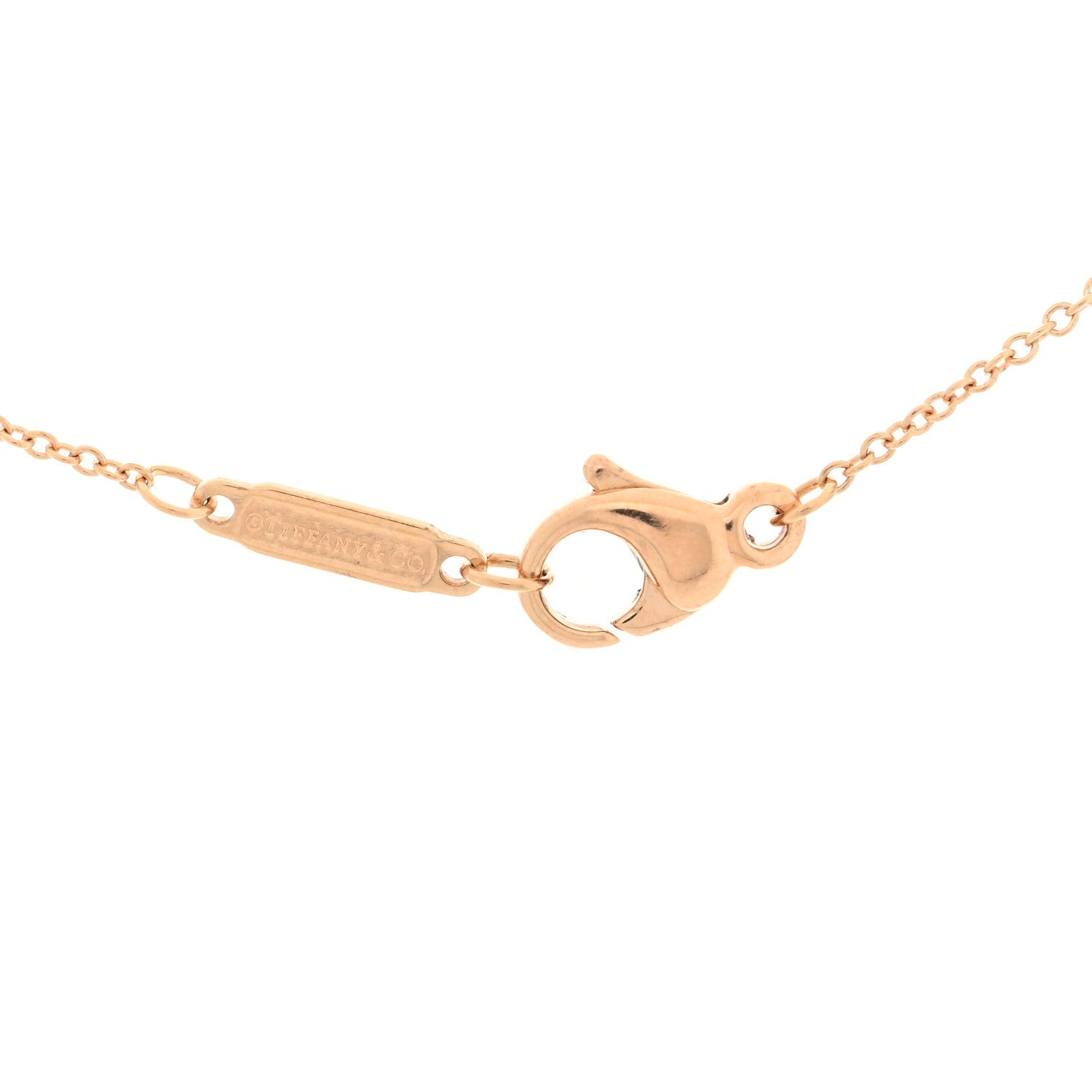 18K Rose Gold Diamond Small T Smile Pendant Necklace