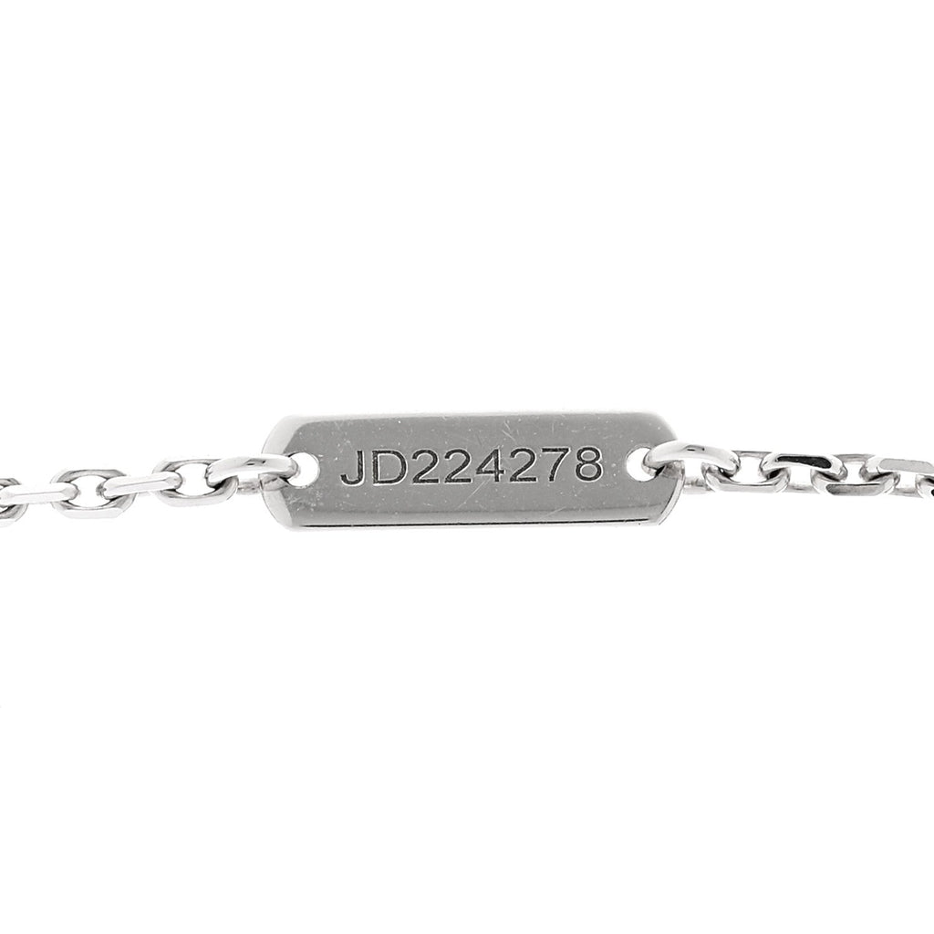 18K White Gold Diamond Vintage Alhambra Pendant Necklace