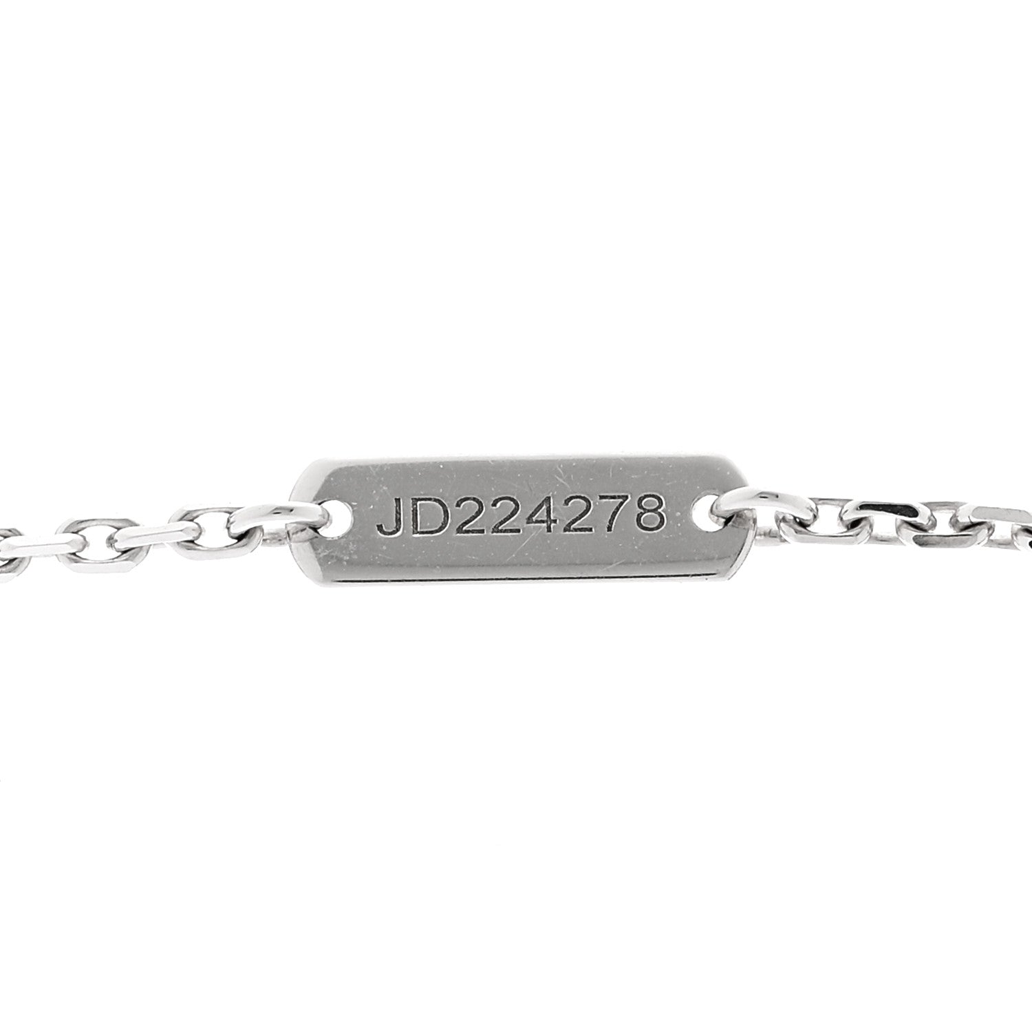 18K White Gold Diamond Vintage Alhambra Pendant Necklace