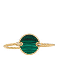 18K Yellow Gold Diamond Malachite DY Elements Bangle Bracelet