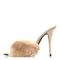 Faux Fur La 16 Mule Sandals 39 Light Beige