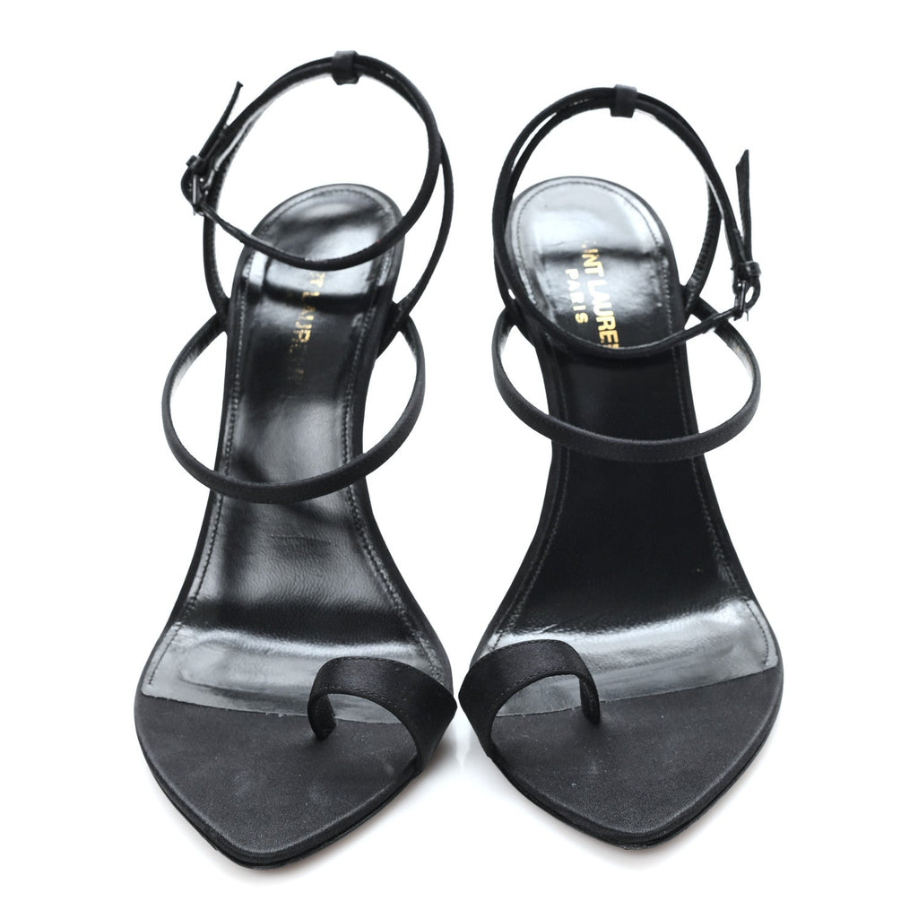 Crepe Satin Dive 110 Mule Sandals 38 Black