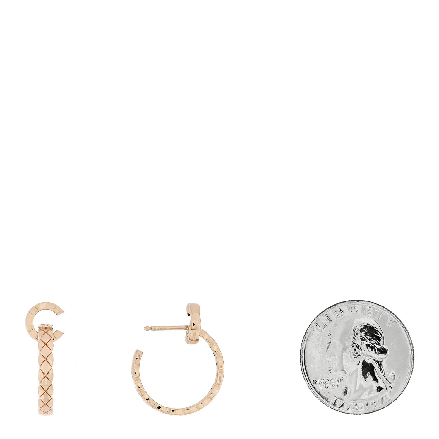 18K Beige Gold Medium Coco Crush Hoop Earrings