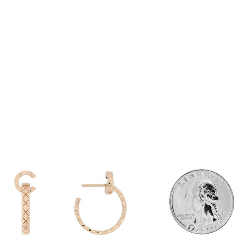 18K Beige Gold Medium Coco Crush Hoop Earrings