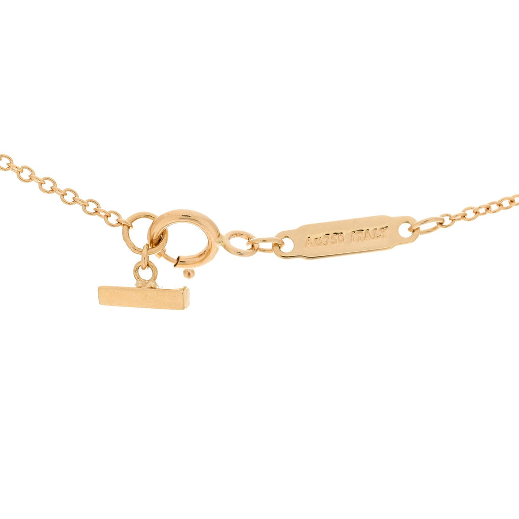 18K Yellow Gold Diamond Mini T Smile Pendant Necklace