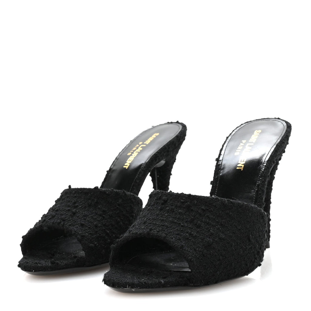 Boucle Tweed La 16 95 Mule Sandals 37 Black