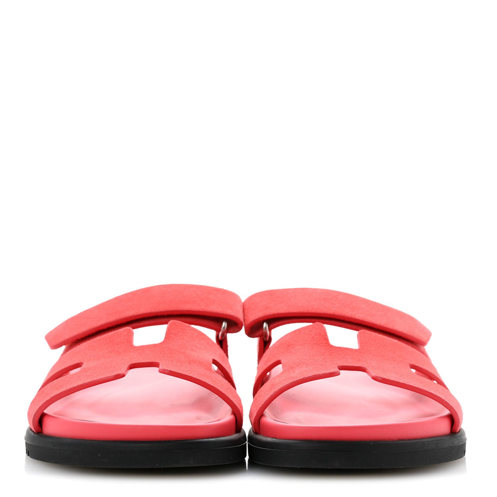 Suede Goatskin Womens Chypre Sandals 37 Rose Vermillon
