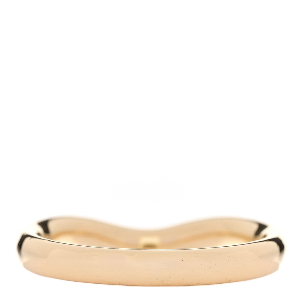 18K Yellow Gold Diamond .08ctw Elsa Peretti Curved Wedding Band Ring 56 7.5