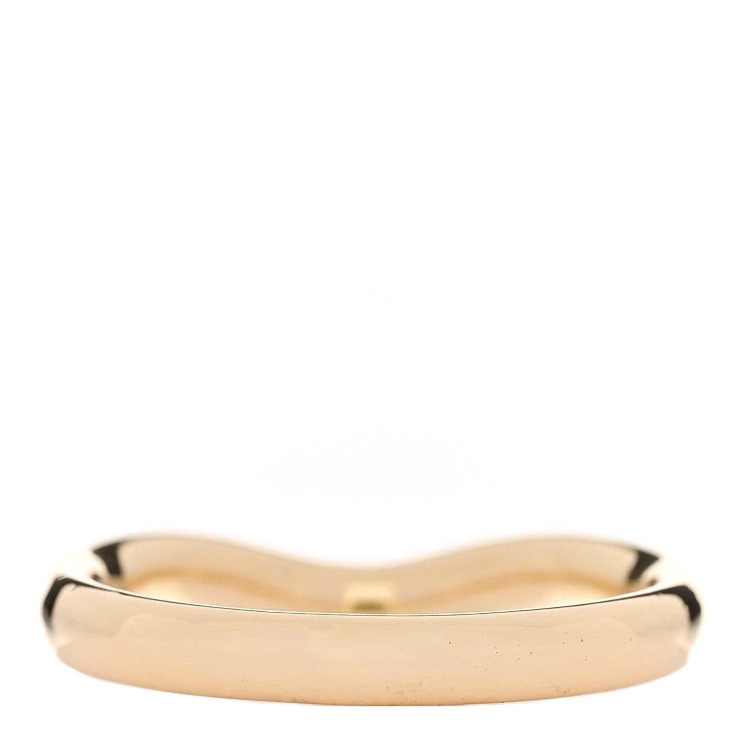 18K Yellow Gold Diamond .08ctw Elsa Peretti Curved Wedding Band Ring 56 7.5