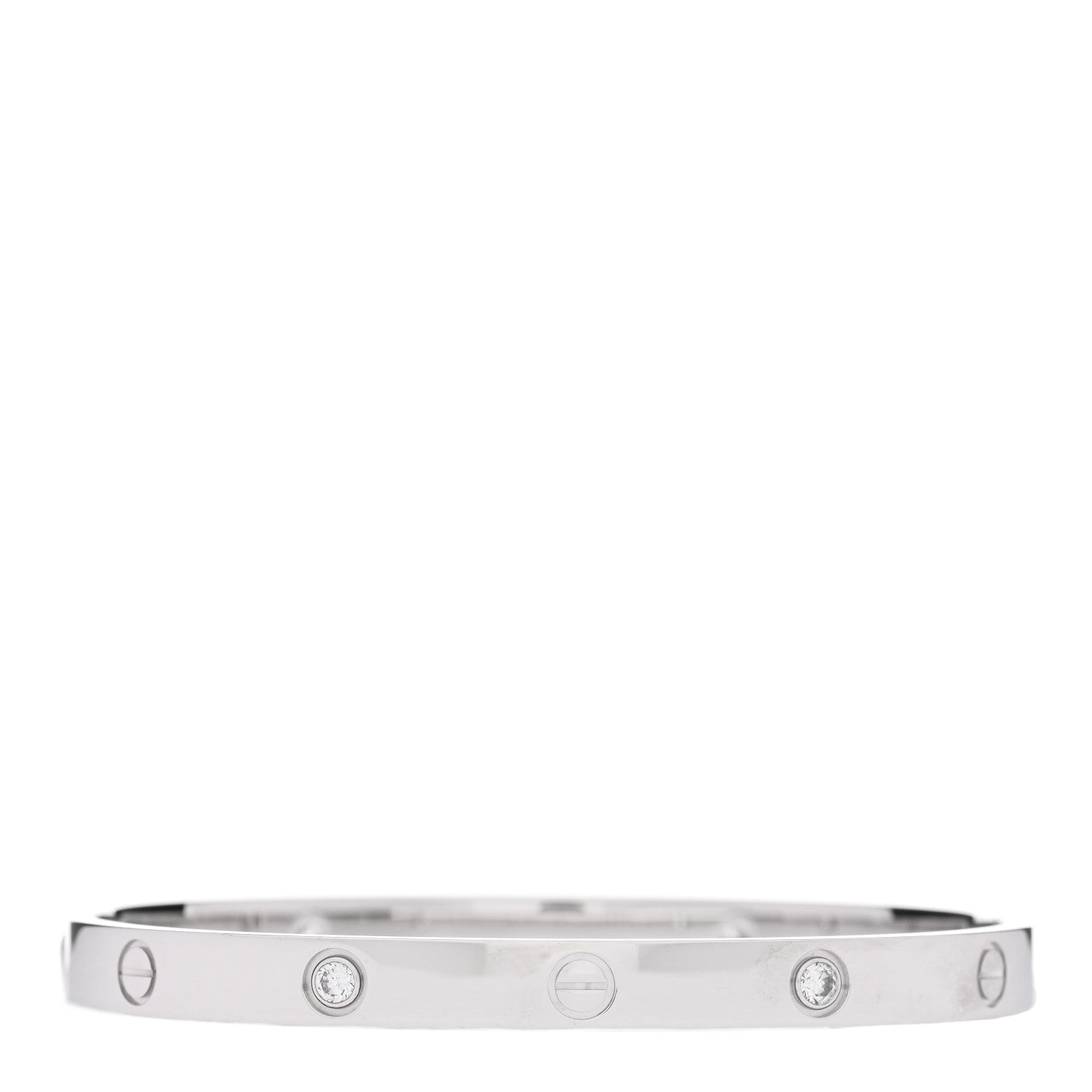18K White Gold 4 Diamond LOVE Bracelet 19