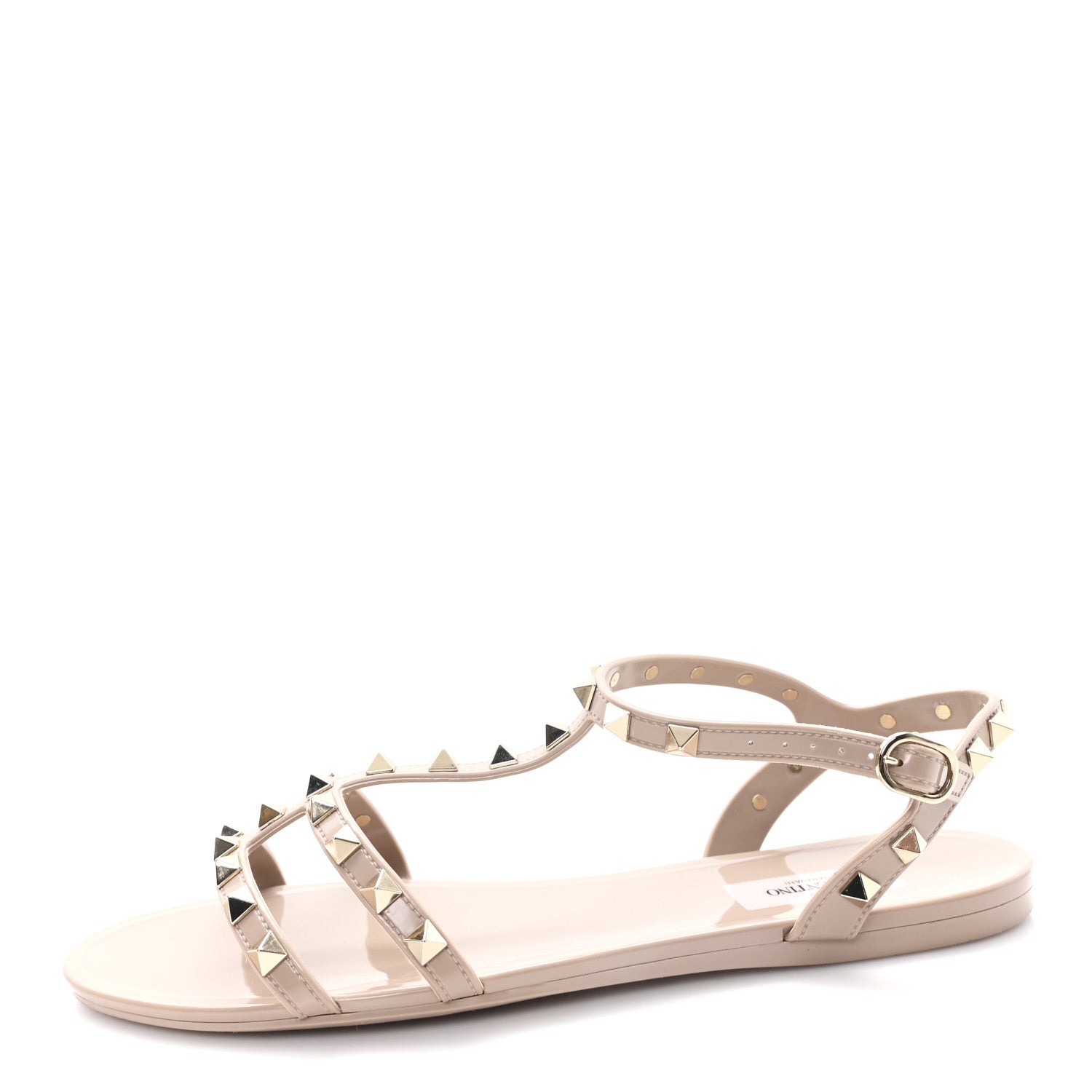 PVC Jelly Rockstud Caged Sandals 40 Poudre