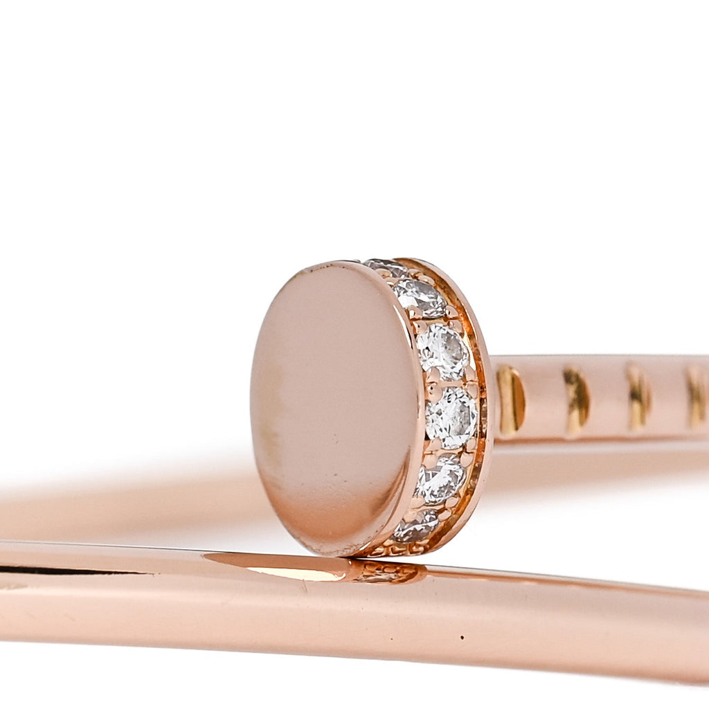 18K Pink Gold Diamond Small Juste Un Clou Bracelet 16