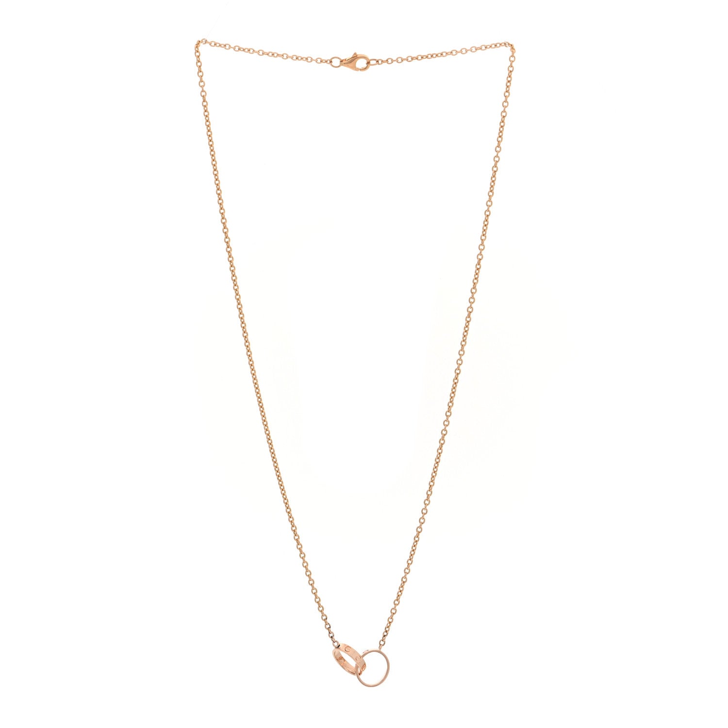 18K Pink Gold Interlocking LOVE Necklace