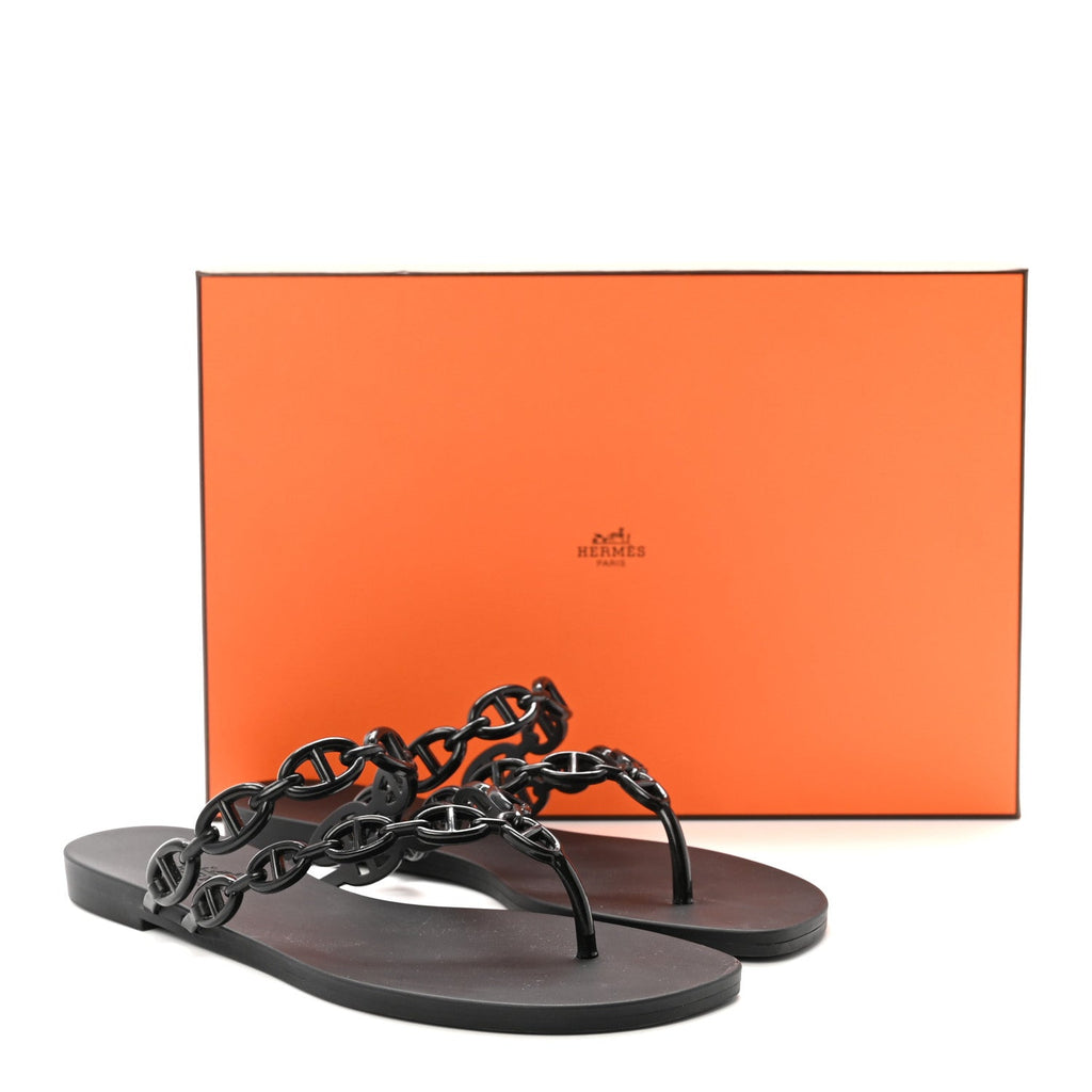 Rubber Chaine d'Ancre Island Sandals 38 Black