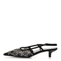 Tela Retino Kid Scamosciato Crystal GG Monogram Square G 35mm Slingback Pumps 39 Black