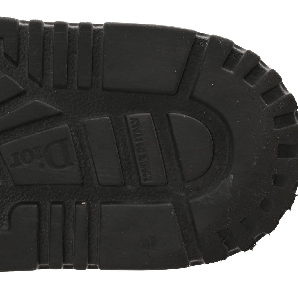Shearling Canvas Lurex Embroidered Dway 10mm Slide Sandals 36 Black Natural