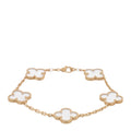18K Yellow Gold Rock Crystal 5 Motifs Vintage Alhambra Bracelet