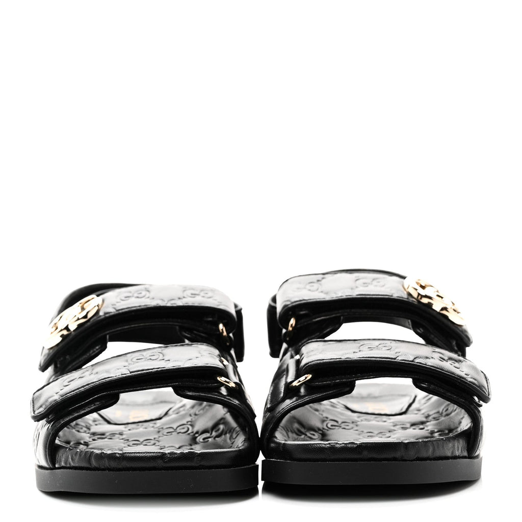 Guccissima GG Embossed Womens Sandals 35 Black