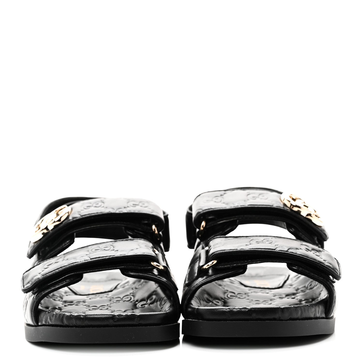 Guccissima GG Embossed Womens Sandals 35 Black