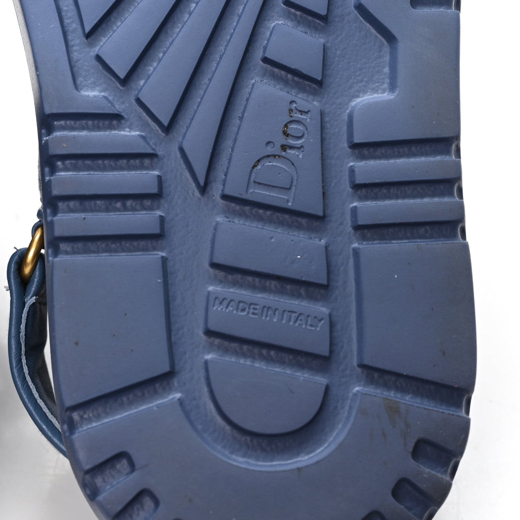 Denim Cannage Embroidered Dioract Sandals 35 Blue