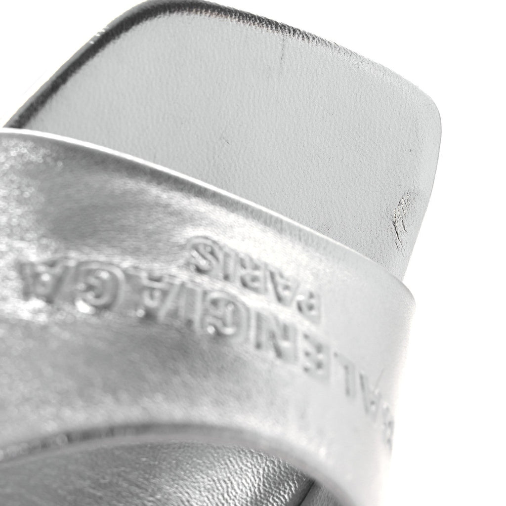 Metallic Sheepskin Duty Free 70mm Sandals 39 Silver