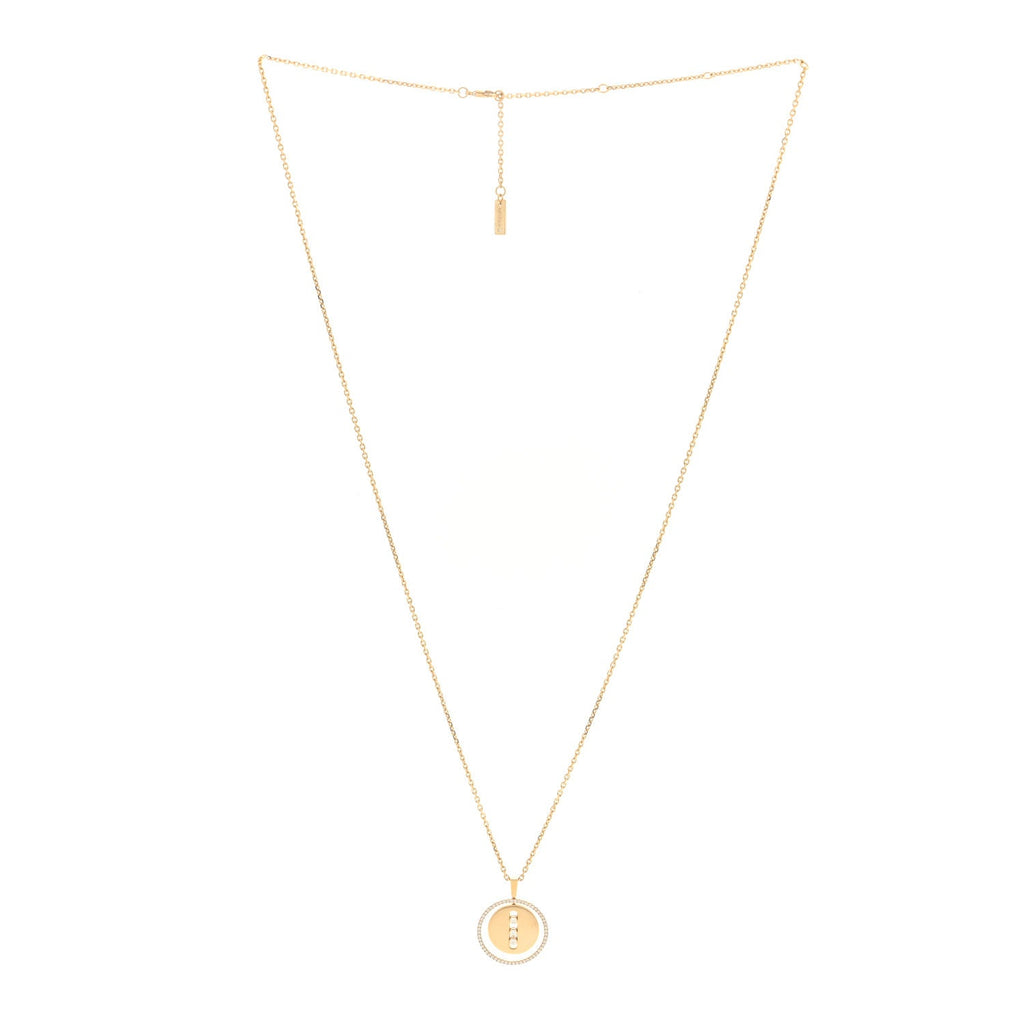 18K Yellow Gold Diamond Medium Lucky Move Pendant Necklace