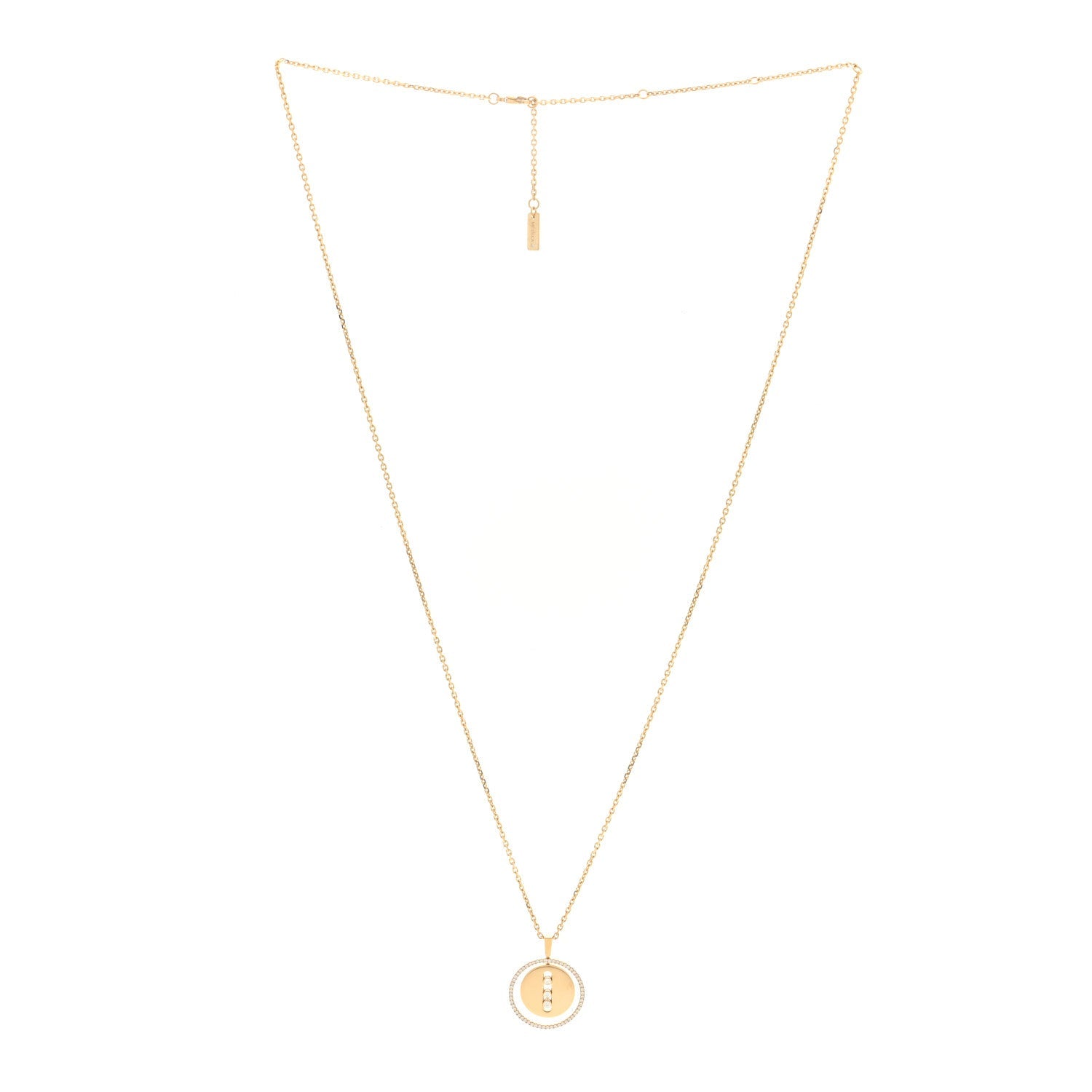 18K Yellow Gold Diamond Medium Lucky Move Pendant Necklace