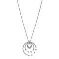 18K White Gold Diamond Happy Diamond Circles Stars Pendant Necklace