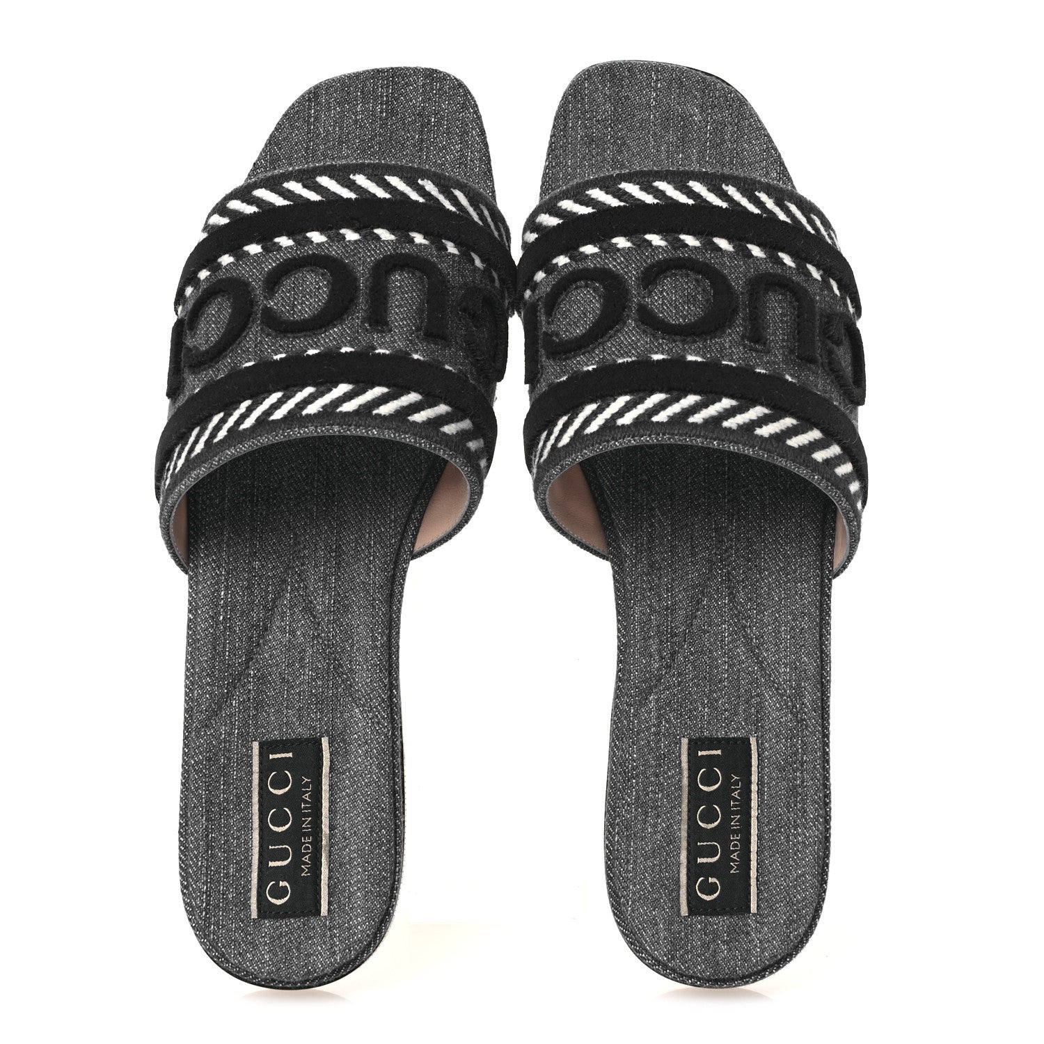 Plain Spain Denim Logo Slide Sandals 37 Light Blue