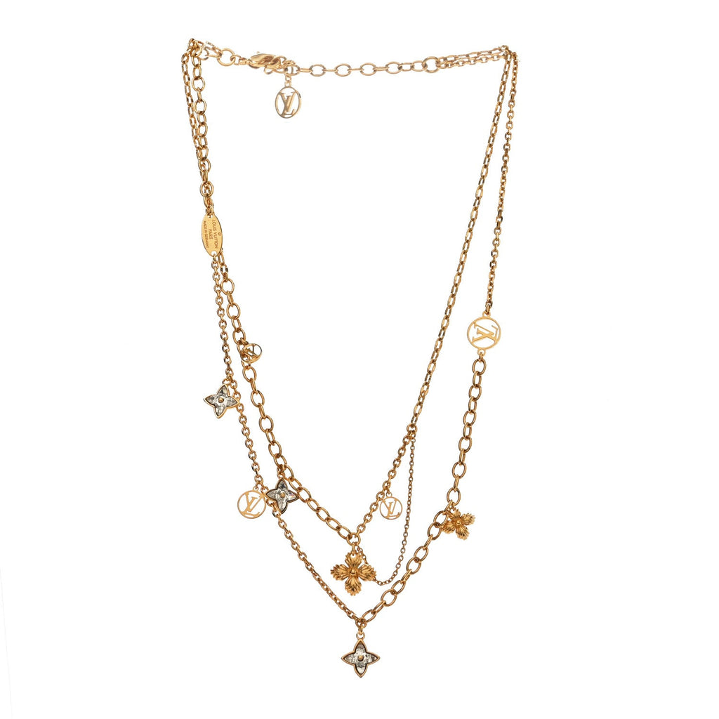 Metal Crystal Blooming Supple Necklace