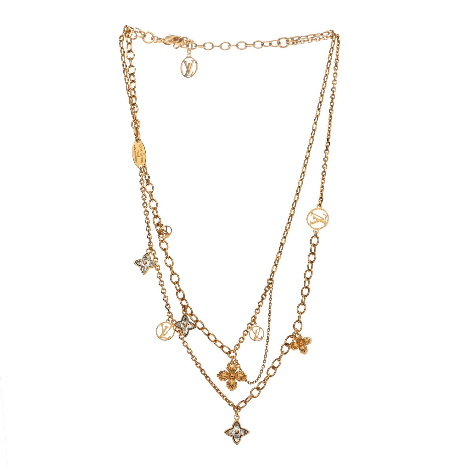 Metal Crystal Blooming Supple Necklace
