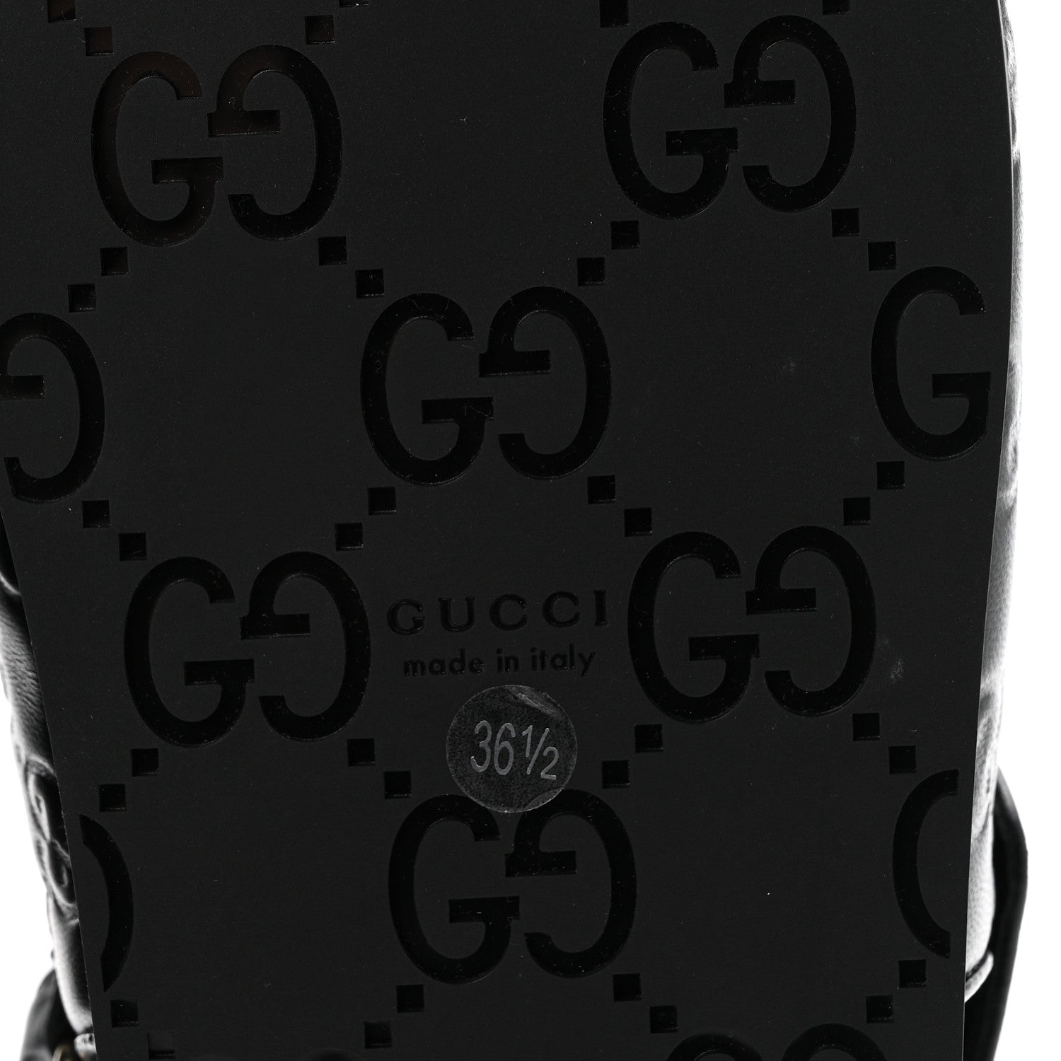 Guccissima GG Embossed Womens Sandals 36.5 Black