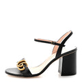 Lifford Calfskin GG Marmont Ankle Wrap 105mm Sandals 37 Black