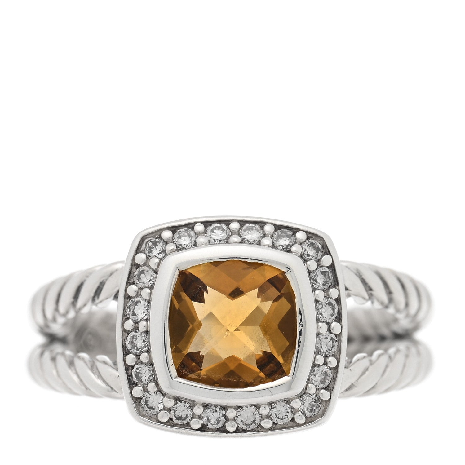 Sterling Silver Diamond 7mm Petite Albion Ring 54 7