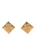 Metal CC Square Earrings Gold