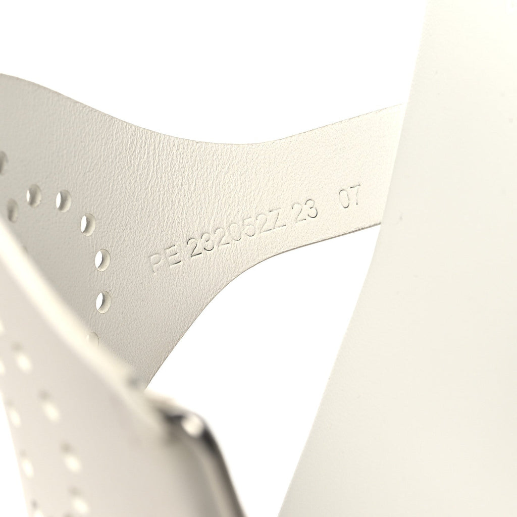 Calfskin Perforated Hera Sandals 36 White