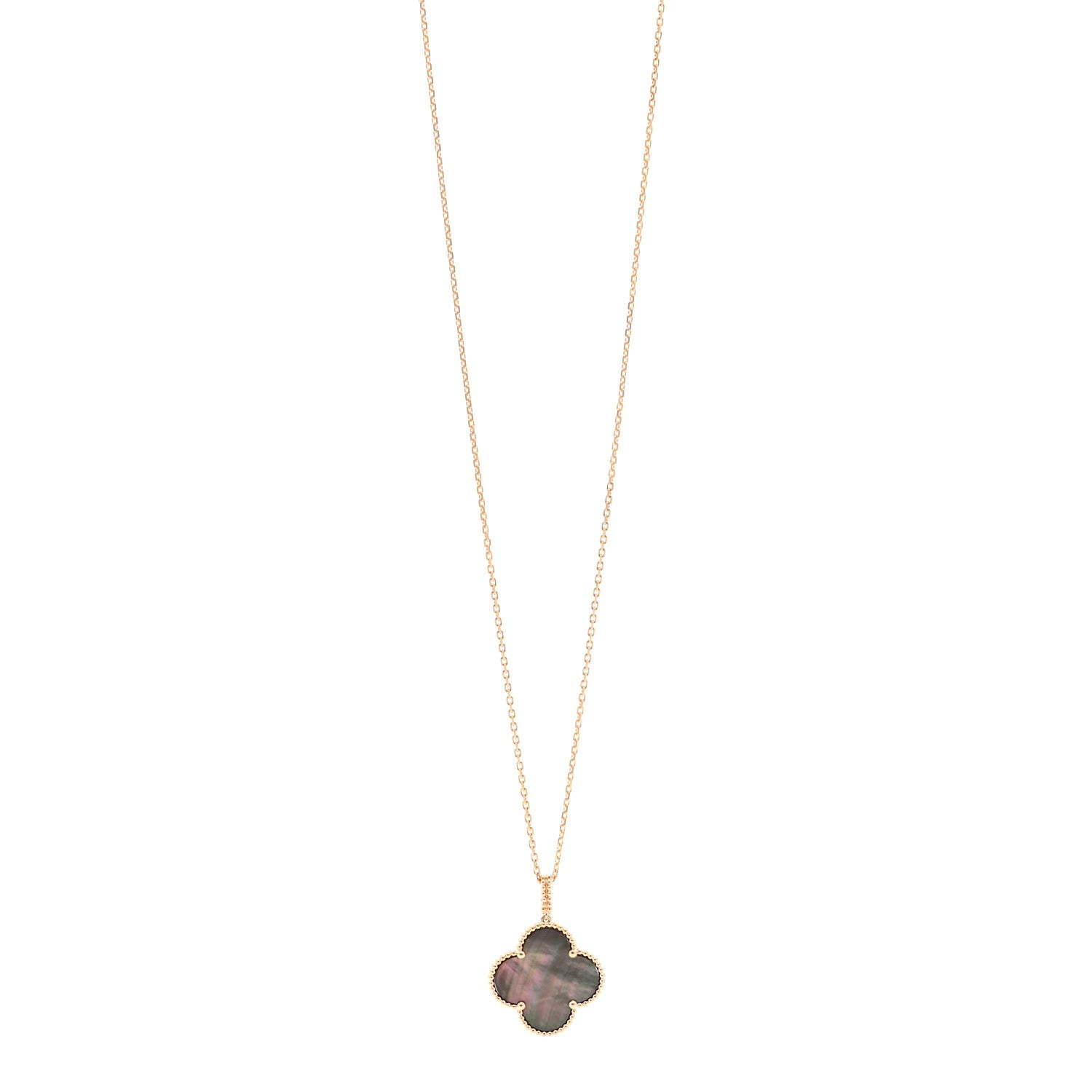 18K Rose Gold Gray Mother of Pearl Magic Alhambra Long Necklace