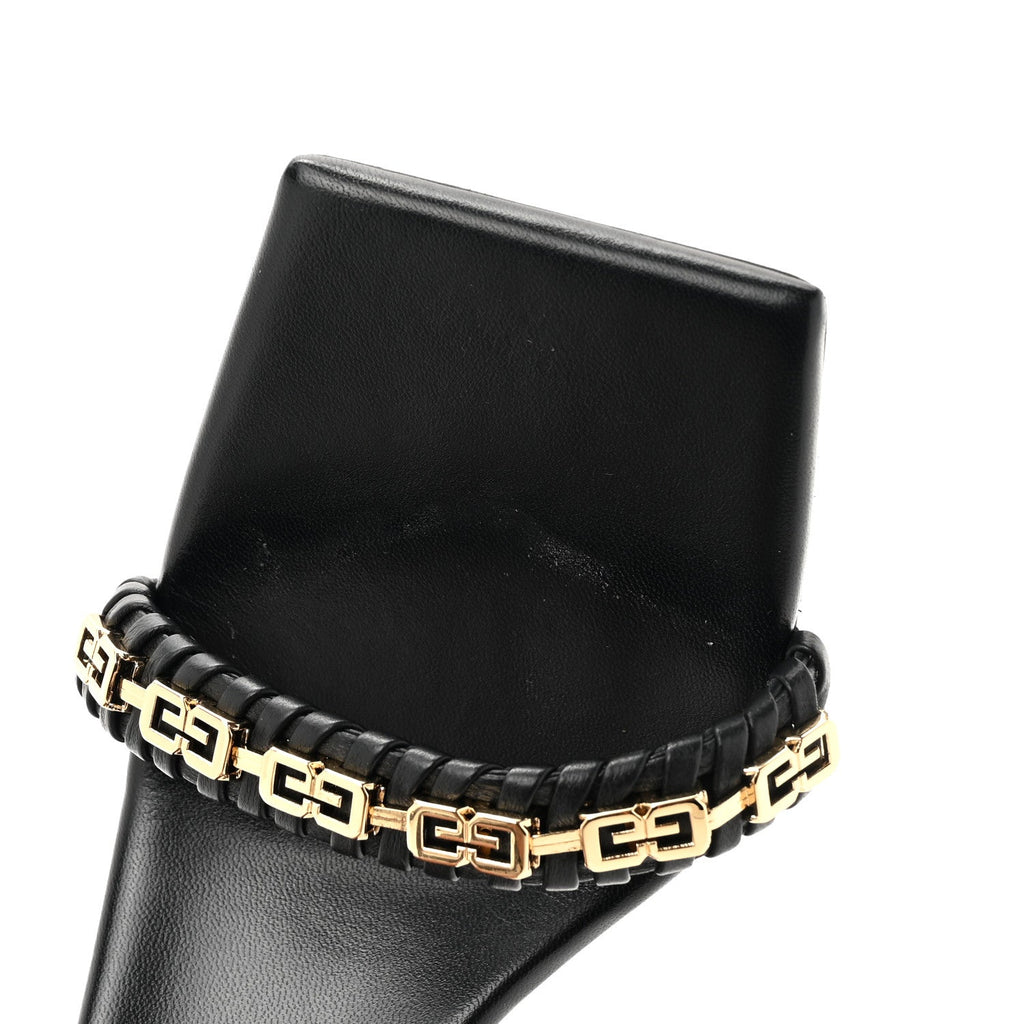 Smooth Nappa G Woven Slingback 90mm Sandals 38.5 Black