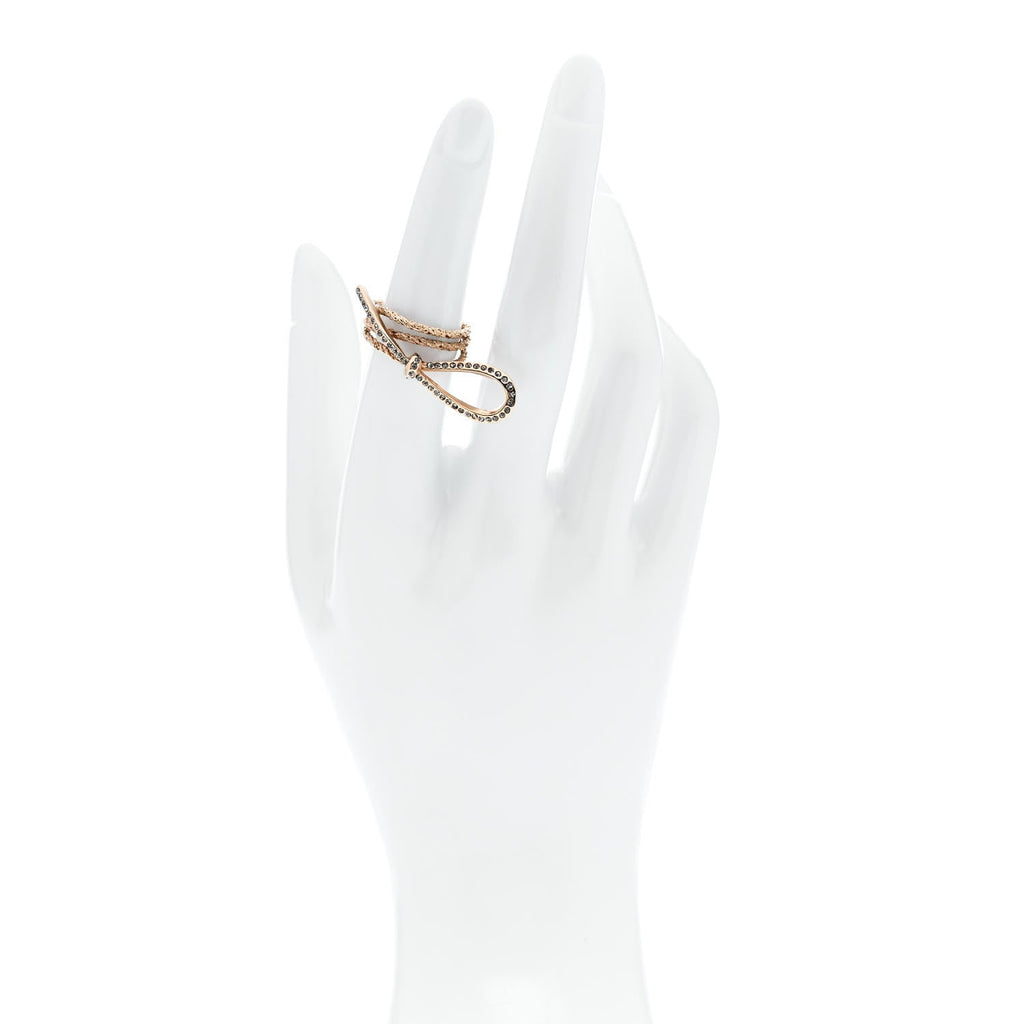 Crystal Bow Ring M Gold