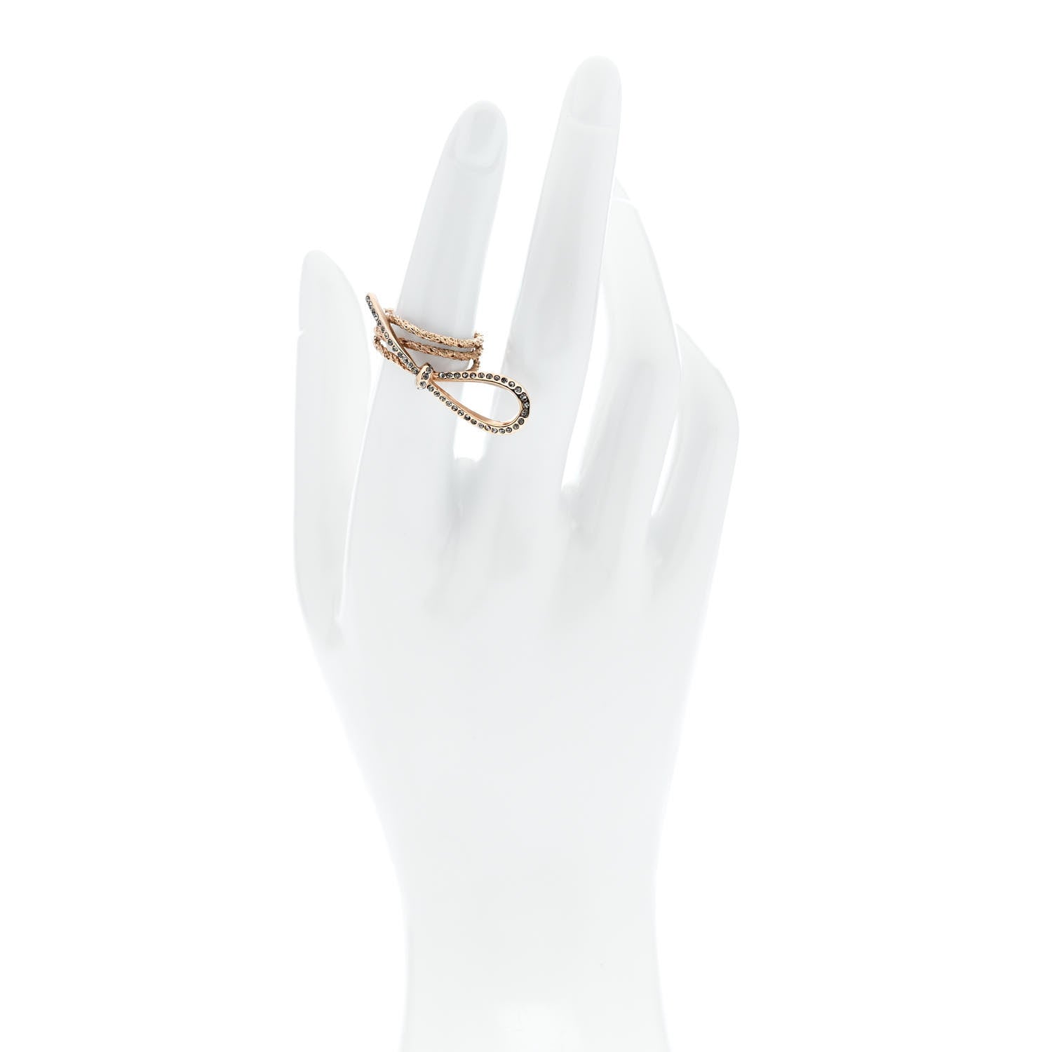 Crystal Bow Ring M Gold