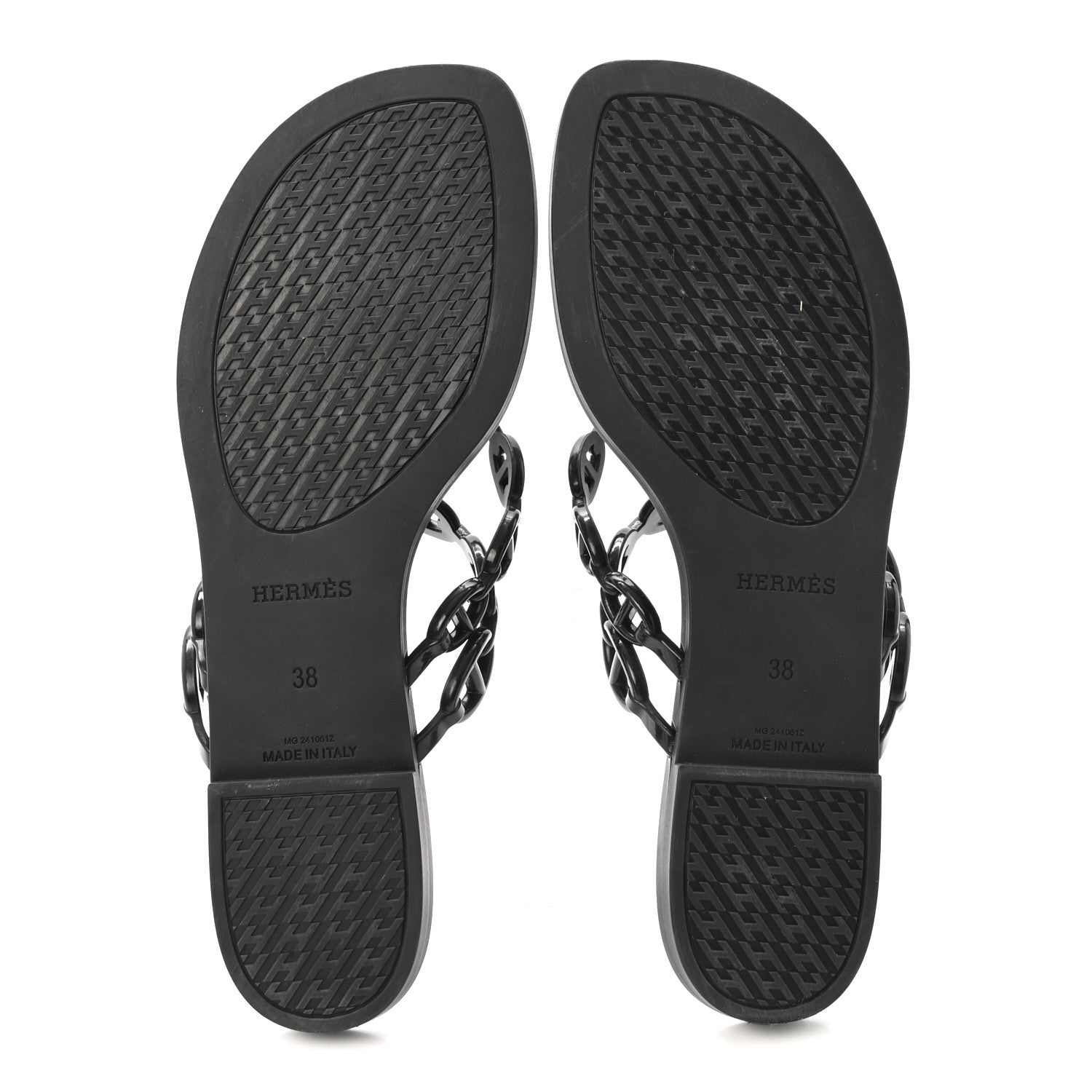 Rubber Chaine d'Ancre Island Sandals 38 Black