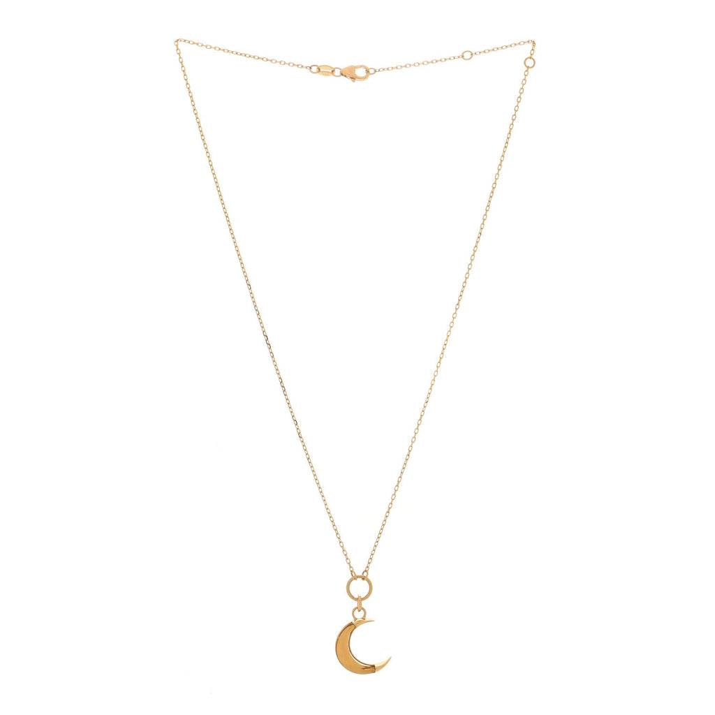 18K Yellow Gold Champagne Citrine Crescent Karma Necklace