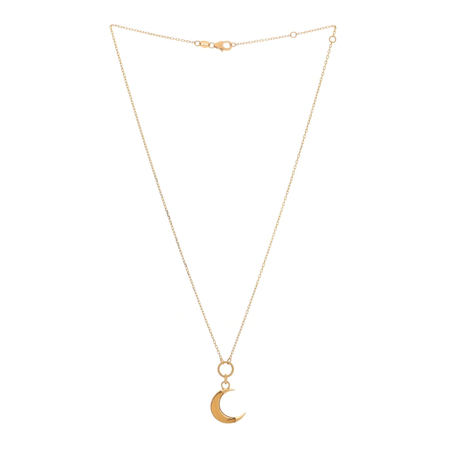 18K Yellow Gold Champagne Citrine Crescent Karma Necklace