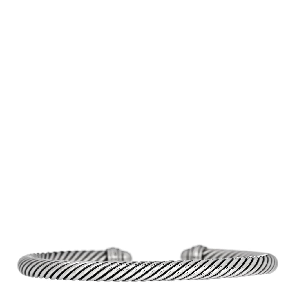 Sterling Silver Pave Diamond 5mm Cable Classics Bracelet