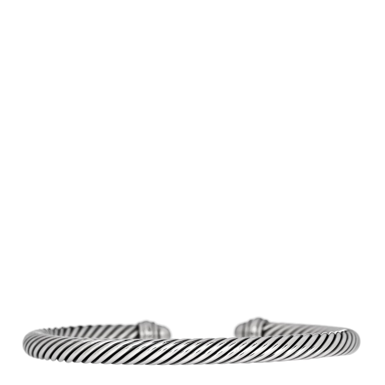 Sterling Silver Pave Diamond 5mm Cable Classics Bracelet