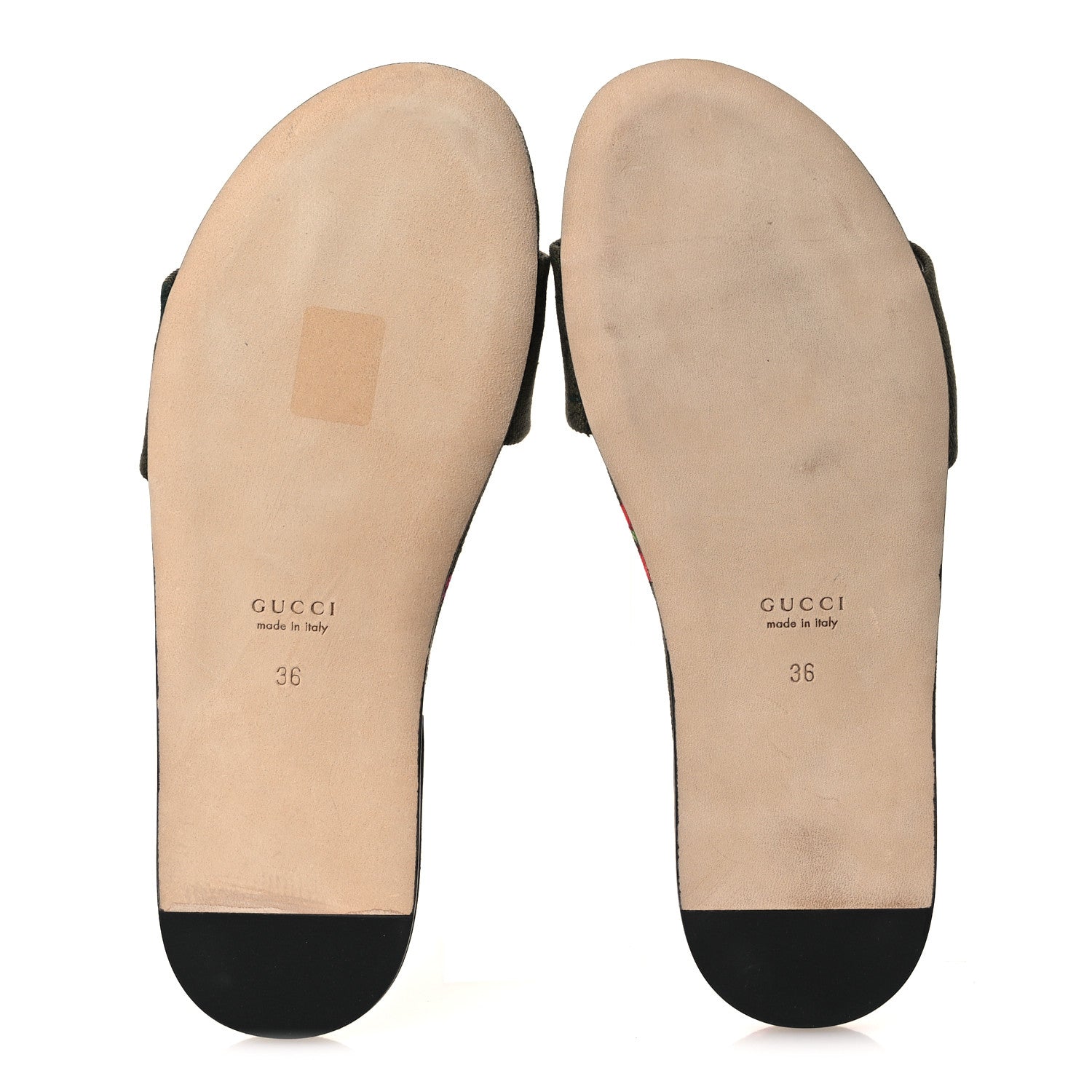 Canvas Flora Floral Horsebit Slide Sandals 36 Green