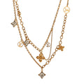Metal Crystal Blooming Supple Necklace